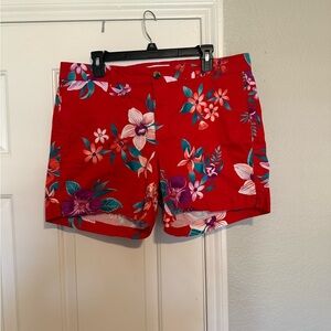 Old Navy Everyday Short, Red Tropical Print, 14